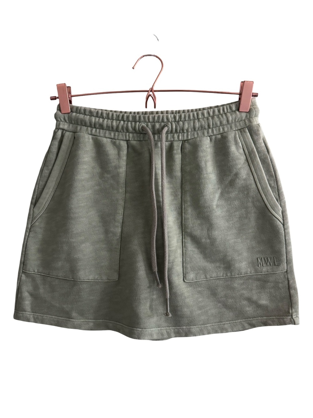 Madewell 100% Cotton Forgotten Landscape Green Pull On Mini Skirt Size XS